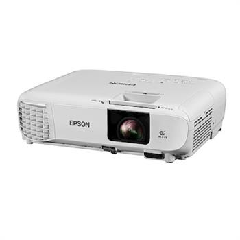 EPSON EB-FH06 彩商用投影機，具備3500流明高亮度，支援Full HD 1920x1080解析度，內建喇叭，適用於商務與家庭使用。具自動30度垂直修正、手動30度水平梯形修正功能，燈泡壽命達12,000小時，輕便易攜，尺寸為30 x 25 x 22 cm，重量約2700g，適合多種場景投影需求。