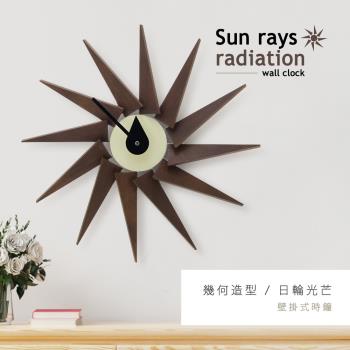 dayneeds 幾何造型[日輪光芒]壁掛式時鐘 兩款可選