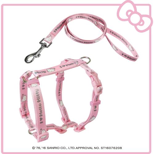 ﹝限時5折﹞HELLO KITTY 寵物H型胸背+牽繩 2件組 M