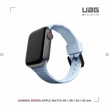 [U] Apple Watch 42/44/45/49mm 透氣矽膠錶帶-藍
