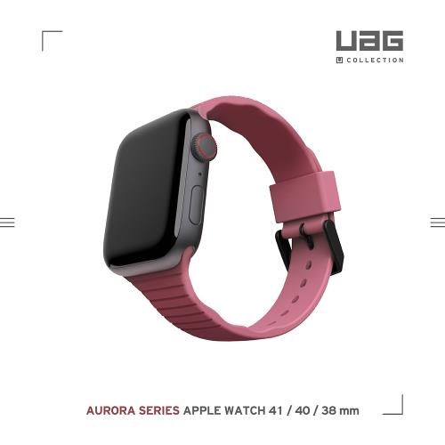 [U] Apple Watch 38/40/41mm 透氣矽膠錶帶-粉