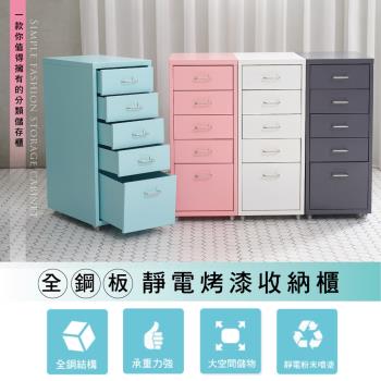 Style 格調日系簡約高質感碳鋼板抽屜櫃 五抽款 公文櫃 鐵櫃 活動櫃 抽屜櫃 型錄 辦公收納櫃 Etmall東森購物網