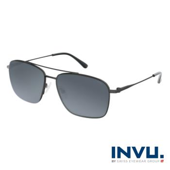【INVU】瑞士極細簡約飛行員偏光太陽眼鏡(鐵灰) P1103A
