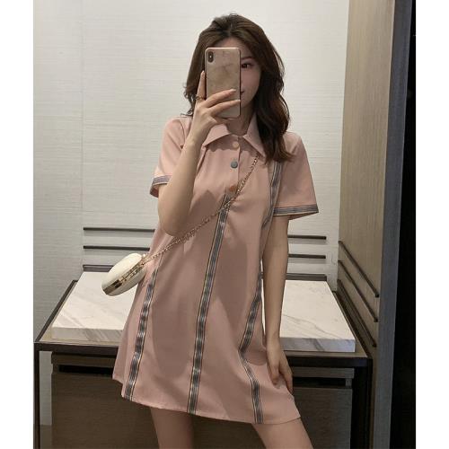 A3 雪紡衫超仙顯瘦短袖連衣裙上衣-預購         