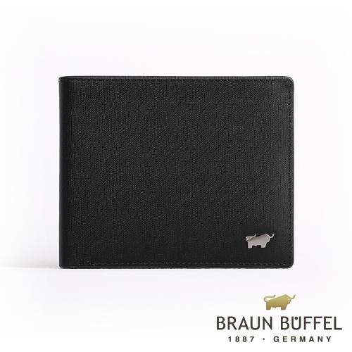 【BRAUN BUFFEL 德國小金牛】HOMME-M系列8卡皮夾-黯黑色