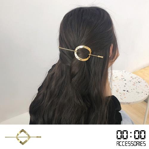【00:00】韓國設計幾何金屬復古簡約個性盤髮器 髮髻 (2款任選)