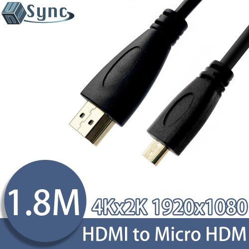 UniSync HDMI轉Micro HDMI高畫質影音認證傳輸線 1.8M