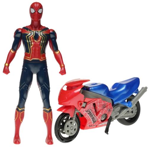 漫威英雄復仇者聯盟蜘蛛人鋼鐵人娃娃公仔模型變形摩托車玩具車 175239【卡通小物】