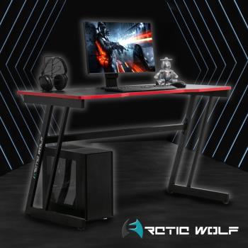 【ArcticWolf】Mars戰神Z型碳纖維炫感電競桌-黑色
