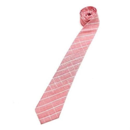 ANG LONG 粉紅色條紋質感領帶