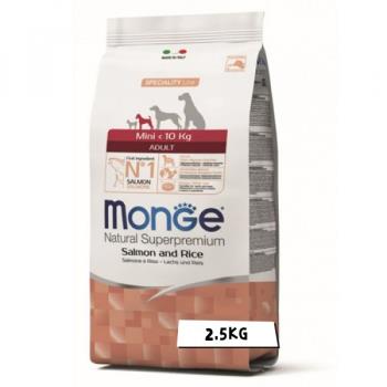 Monge瑪恩吉 天然呵護 小型成犬配方(鮭魚+米2.5kg) MN20502 (狗飼料) 效期：20251007