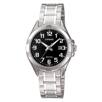 【CASIO 卡西歐】簡約指針女錶 不鏽鋼錶帶 黑面 防水50米(LTP-1308D-1B)