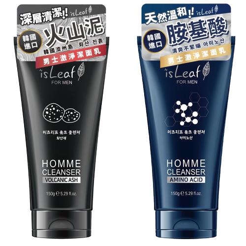 韓國 isLeaf 男士激淨潔面乳-二款可選(胺基酸 火山泥)150g