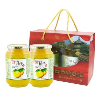 【韓味不二】禮盒-生黃金柚子茶1kgx2入