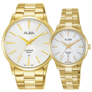 ALBA 雅柏 東京復古情侶手錶 對錶-41+29mm(VJ32-X319G+VJ22-X358G)