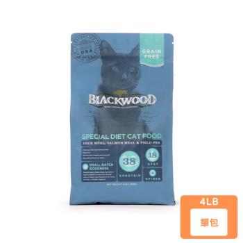美國BLACKWOOD柏萊富-天然寵糧特調無穀全齡貓配方(鴨肉+鮭魚+豌豆)4LB(1.82KG) (下標數量2+贈神仙磚)