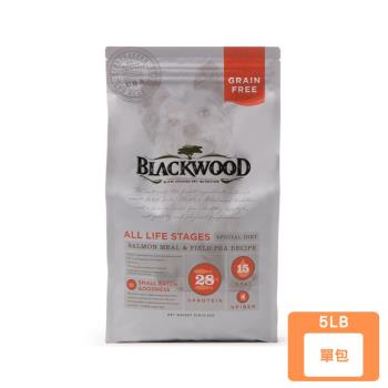 美國BLACKWOOD柏萊富-天然寵糧無穀全齡低敏挑嘴配方(鮭魚+豌豆)5LB(2.2KG)(下單數量2+贈神仙磚)