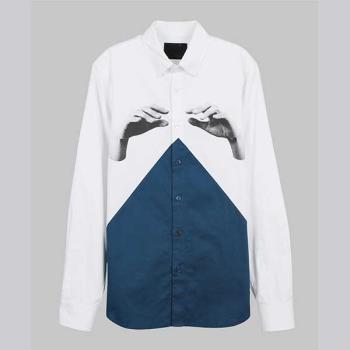 【摩達客】韓國進口EXO合作設計品牌DBSW Color Composer組色者白藍綠時尚純棉男士修身長袖襯衫