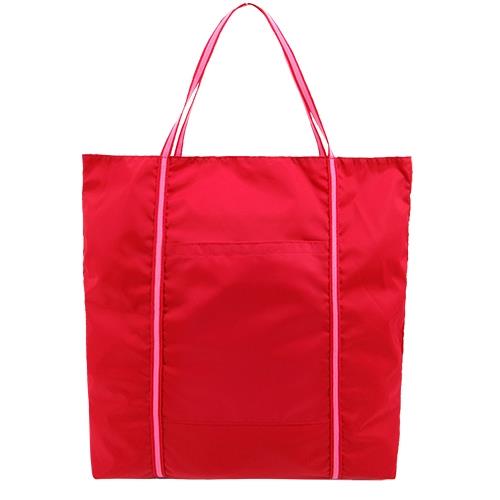 agnes b.尼龍雙槓購物袋(紅)