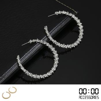 【00:00】歐美時尚復古多刺金屬大C圈耳環 (2色任選)