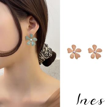 【INES】韓國設計S925銀針優雅復古花朵氣質耳環 (2色任選)