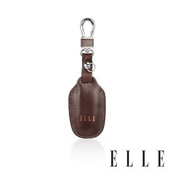【ELLE HOMME】ELLE品牌皮革鑰匙圈 (咖啡色)