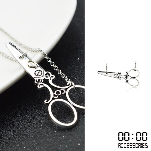 【00:00】歐美時尚創意個性復古金屬剪刀造型項鍊