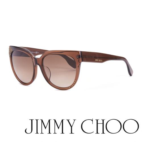 【JIMMY CHOO】時尚造型太陽眼鏡  貓眼造型(棕S3MOJ6-BO)