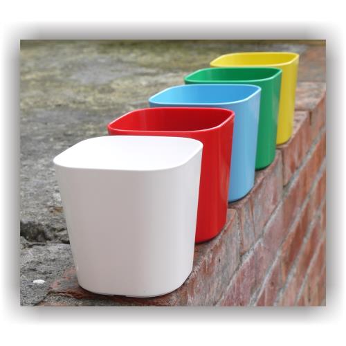 彩方盆-4吋 翠筠 塑膠花盆 桌上型花盆 DIY花盆-5入組