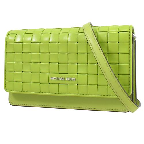 MICHAEL KORS Jet Set Charm 經典編織WOC斜背包.草綠