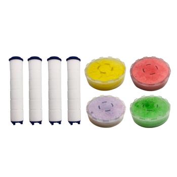 【水摩爾】WM777蓮蓬頭專用VC沐浴香氛盒4個+替換過濾棒4支補充包