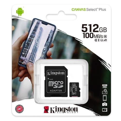 Kingston 金士頓 512GB microSDXC UHS-I U3 A1 V30 記憶卡 (SDCS2/512GB)