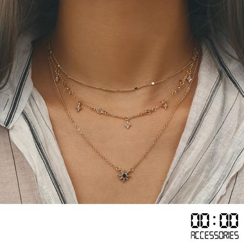 【00:00】歐美時尚閃耀星星造型多層次項鍊