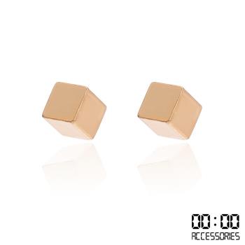 【00:00】歐美極簡風立體幾何正方體造型耳釘