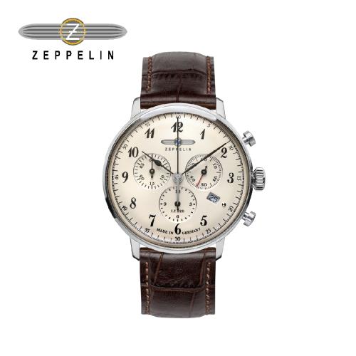 齊柏林飛船錶 Zeppelin 70864 興登堡ED三眼計時石英錶 40mm 男/女錶