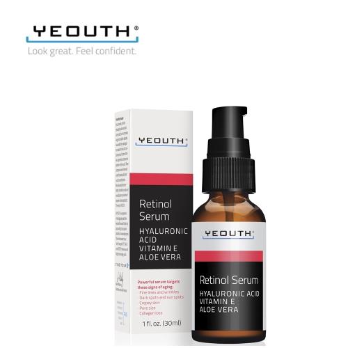 美國【YEOUTH】A醇抗痕緊緻精華液30ml (Retinol SERUM /視黃醇精華液) 含2.5% A醇+玻尿酸+蘆薈+維生素E