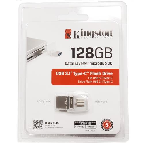 Kingston 金士頓 128GB DTDUO3C Type-C USB3.1 雙介面 隨身碟 (DTDUO3C/128G)