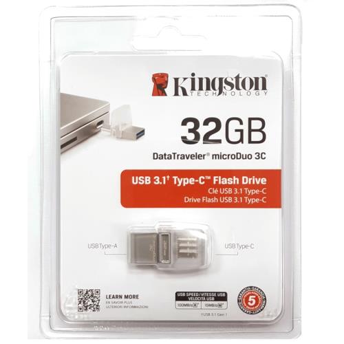 Kingston 金士頓 32GB DTDUO3C Type-C USB3.1 雙介面 隨身碟 (DTDUO3C/32G)