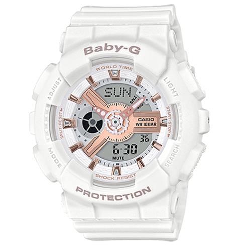 CASIO 卡西歐 Baby-G 粉紅金手錶(BA-110RG-7A)