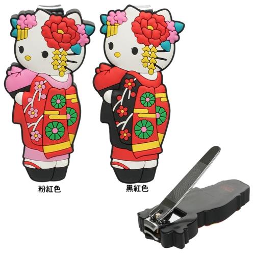 日本製HELLO KITTY凱蒂貓鍛造不銹鋼和服造型指甲剪指甲刀 67254219【卡通小物】