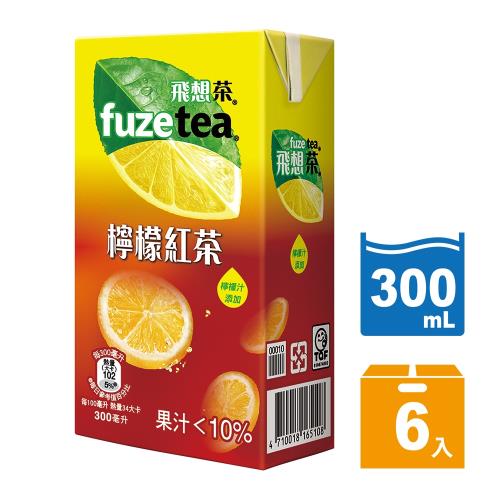 【fuze tea飛想茶】檸檬紅茶 利樂包300ml(6入/組)