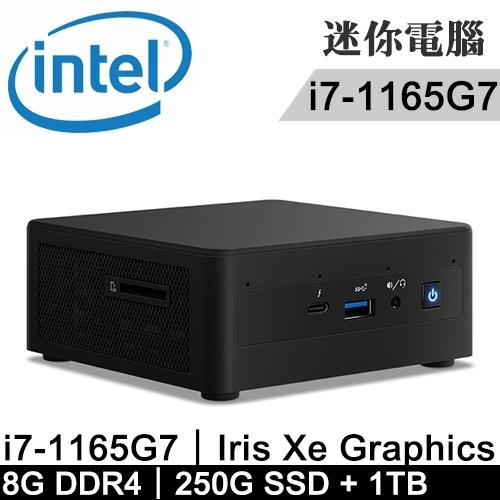 Intel NUC 迷你準系統 RNUC11PAHI7000-SP2(i7-1165G7/8G/250G SSD+1TB)特仕版