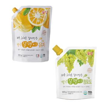 【韓味不二】花泉蜂蜜柚子茶500g+花泉蜂蜜白葡萄茶500g-韓國進口
