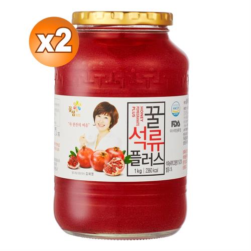 【韓味不二】2罐組-花泉蜂蜜石榴茶1kg-韓國進口