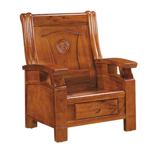 恩特比 典雅風實木單人座沙發椅