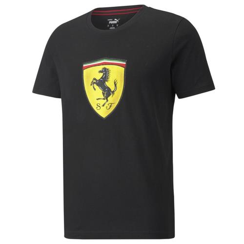 【現貨】PUMA Ferrari 男裝 短袖 T恤 休閒 法拉利 大盾牌 棉 歐規 黑【運動世界】53169101