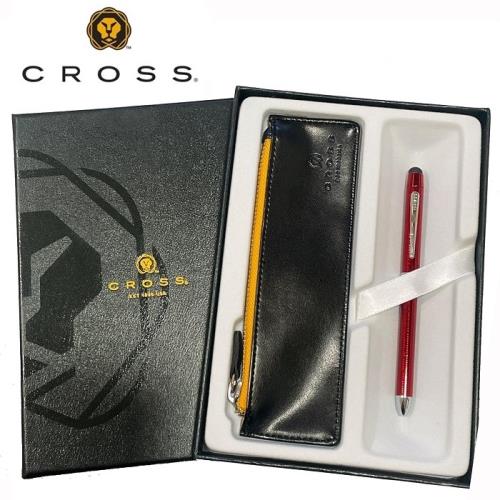 CROSS TECH3 亮紅桿 三用筆 筆袋禮盒