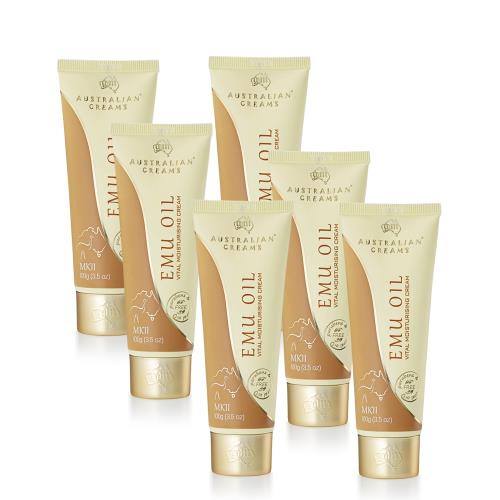 【澳洲 G&M】MKII金蓋鴯苗鳥油活力潤膚霜含維他命E(6入組100g/瓶) 即期品-2026年10月到期