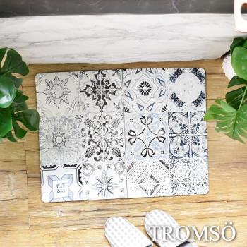 【TROMSO】廚房防油短皮革地墊45x60cm復古花磚(小)