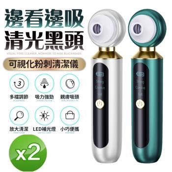 FJ 視覺化黑頭毛孔清潔儀2入組DR1(USB充電式)